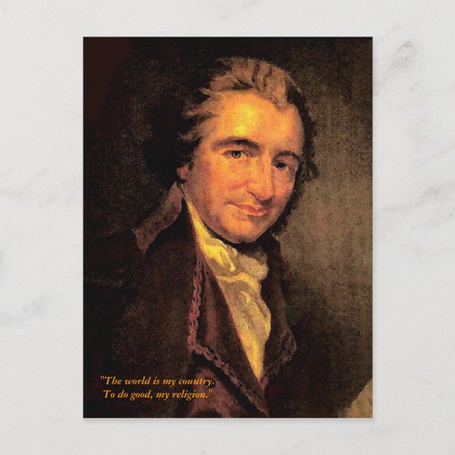 Thomas Paine - vykort (Framsida)