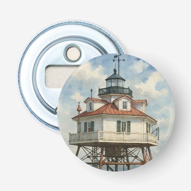 Thomas Point Shoal Lighthouse Akvarell Flasköppnare (Framsidan)