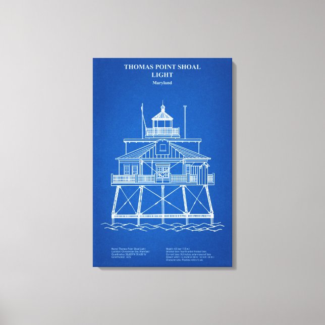 Thomas Point Shoal Lighthouse - Maryland - AD Canvastryck (Framsida)