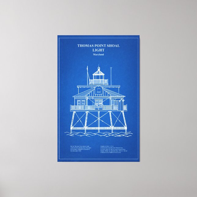 Thomas Point Shoal Lighthouse - Maryland - AD Canvastryck (Framsida)