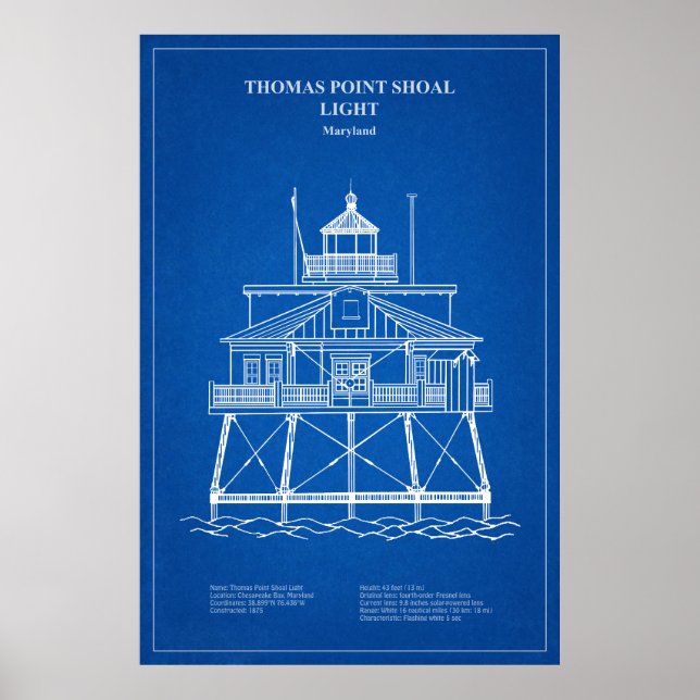 Thomas Point Shoal Lighthouse - Maryland - AD Poster (Framsidan)