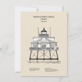 Thomas Point Shoal Lighthouse - Maryland - SBD Anteckningskort