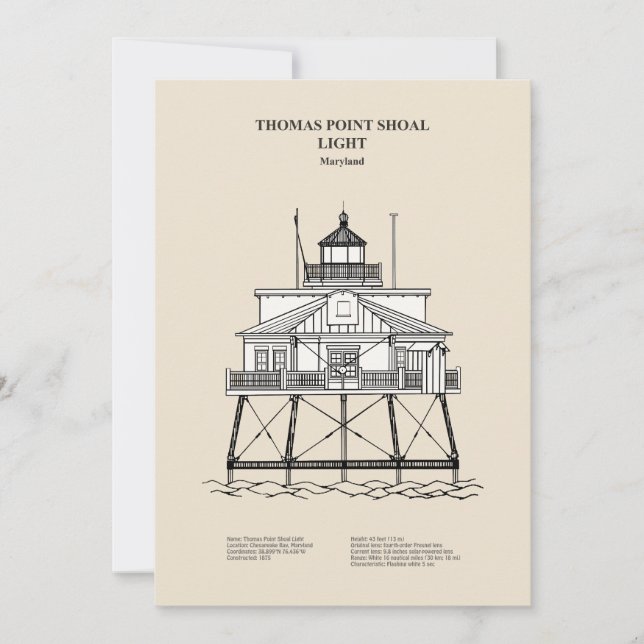 Thomas Point Shoal Lighthouse - Maryland - SBD Tack Kort (Framsida)