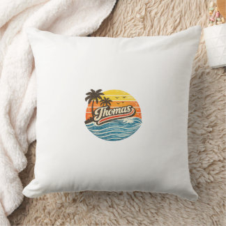 Thomas Retro Solnedgång Namn Design Kudde