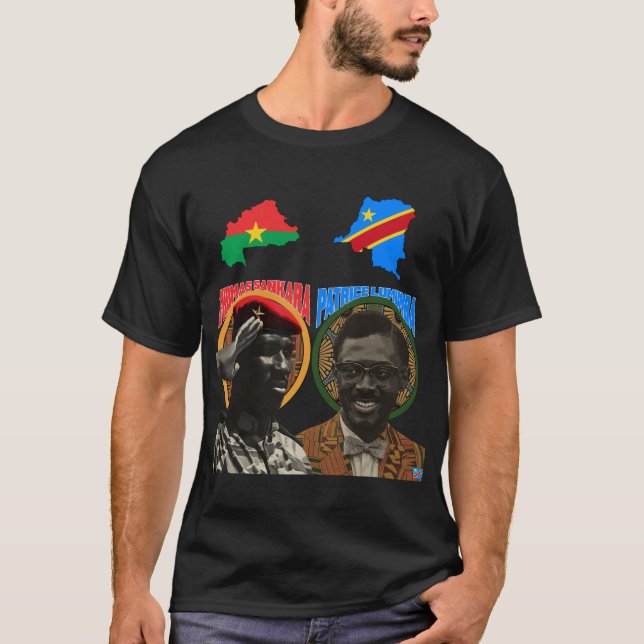 Thomas Sankara & Patrice Lumumba Pan-African Shirt T (Framsida)