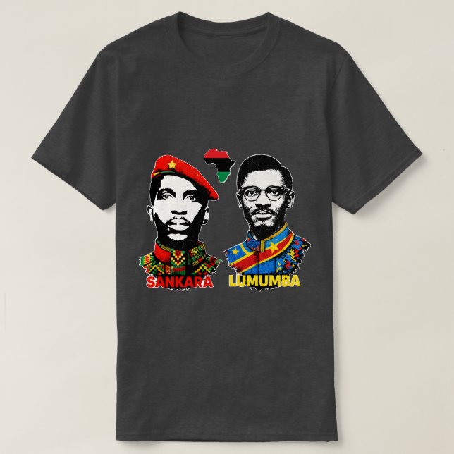 Thomas Sankara & Patrice Lumumba Panafrikanska iko T Shirt (Design framsida)