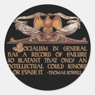 Thomas Sowell Quote om socialism Runt Klistermärke