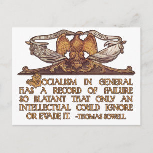 Thomas Sowell Quote om socialism Vykort
