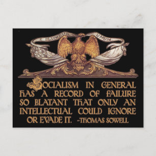 Thomas Sowell Quote om socialism Vykort