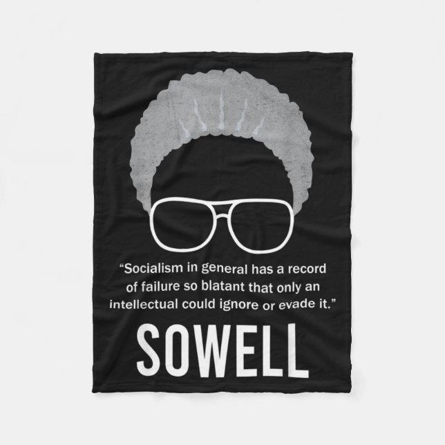 Thomas Sowell Socialism Citat Svarta Historien Mån Fleecefilt (Framsidan)