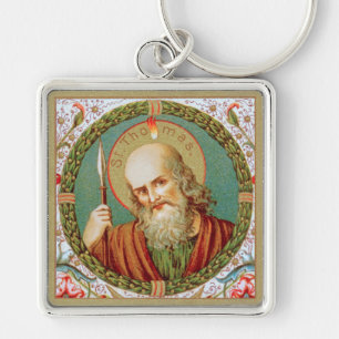 Thomas the Apostle (JMAS 12) Fyrkantig Silverfärgad Nyckelring