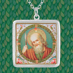 Thomas the Apostle (JMAS 12) Silverpläterat Halsband<br><div class="desc">St. Thomas the Apostle, även kallad Didymus (tvillingvakten), var en av Jesus Kristus tolv apostlar enligt New Testament. Efter att först ha tvivlat på resurationen tills han kom på Kristus sår för sig själv, fortsatte St. Thomas att evangelisera Parthia, Persia och Indien med missionär nit. Här har han ett spjut....</div>