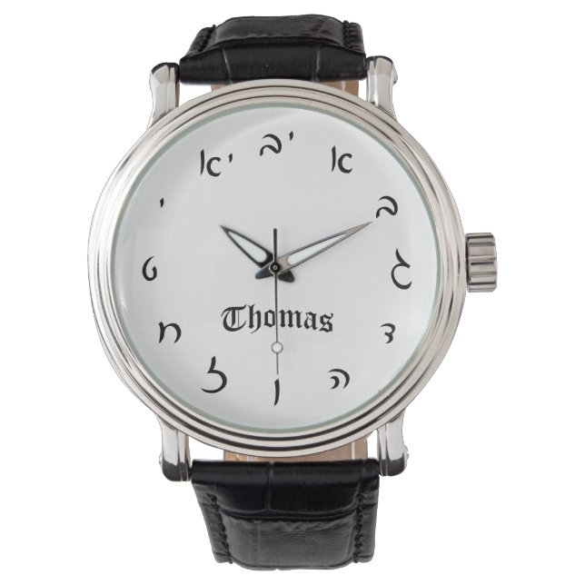 Thomas Time - Hebrew-skriptnummer Armbandsur (Framsida)