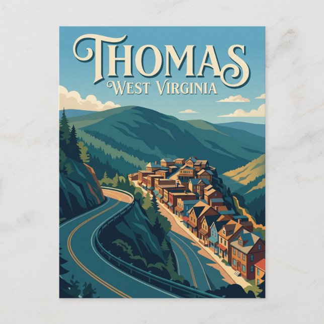 Thomas USA översätts till svenska som Thomas USA,  Vykort (Framsida)