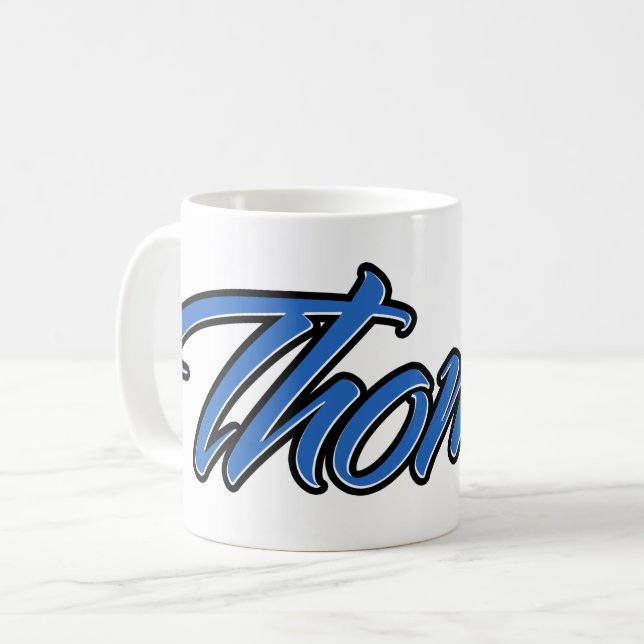 Thomas Vorname Name blue Tasse Kaffeetasse Kaffemugg (Framsida vänster)