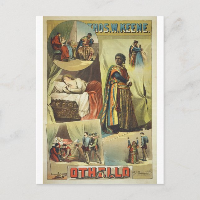 Thomas W. Keene i William Shakespeare's Othello Vykort (Framsida)