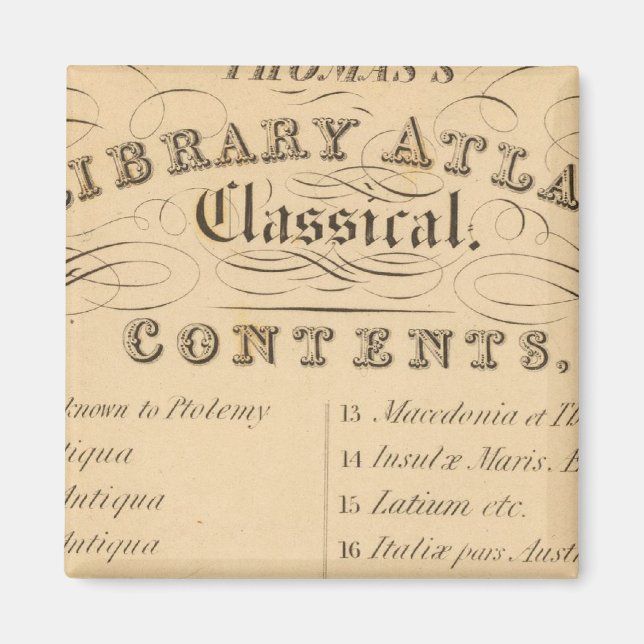 Thomas's Bibliotek Atlas Magnet (Framsidan)
