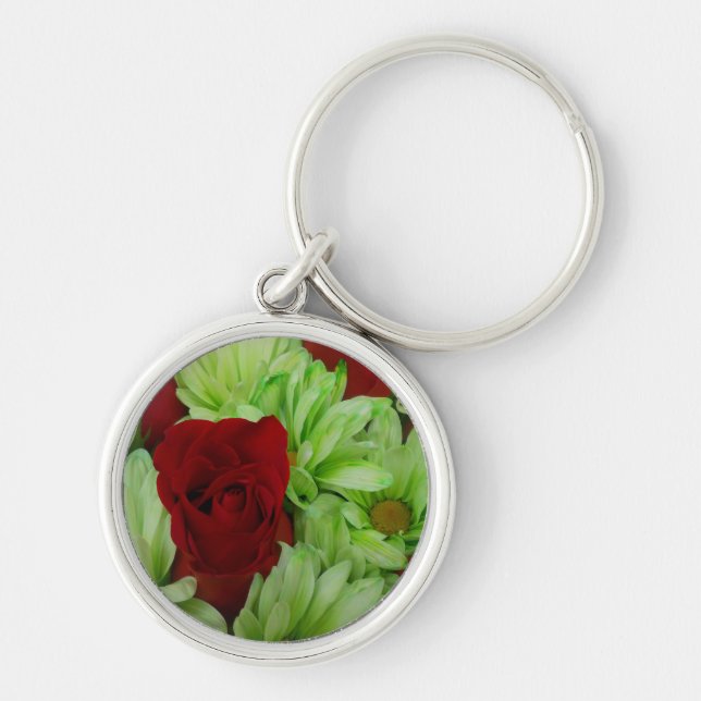 Thomasse Rund Silverfärgad Nyckelring (Framsidan)