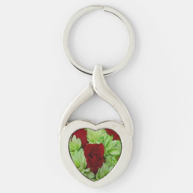 Thomasse Twisted Heart Silverfärgad Nyckelring (Framsidan)