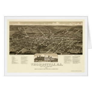 Thomasville panorama- karta för GA - 1885 Hälsningskort