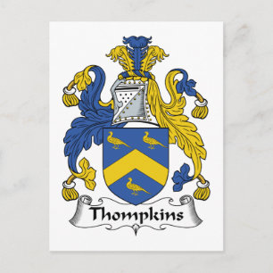 Thompkins Family Crest Vykort