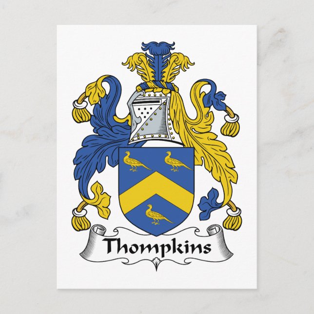 Thompkins Family Crest Vykort (Framsida)
