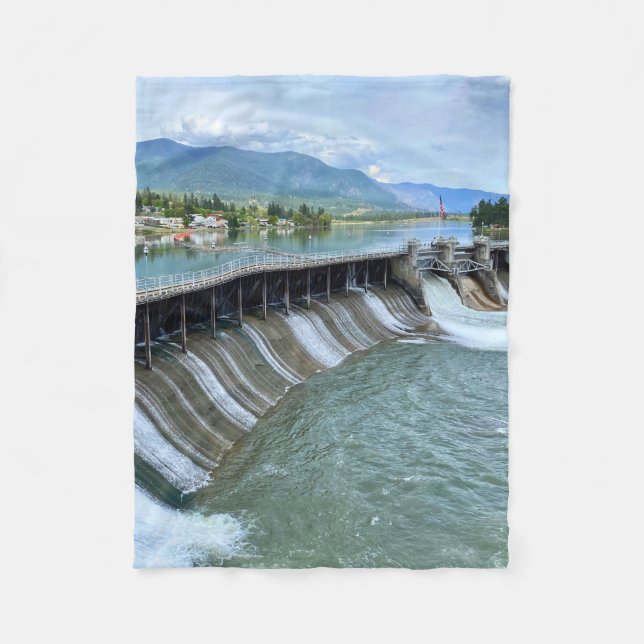 Thompson Falls-dammen Fleecefilt (Framsidan)