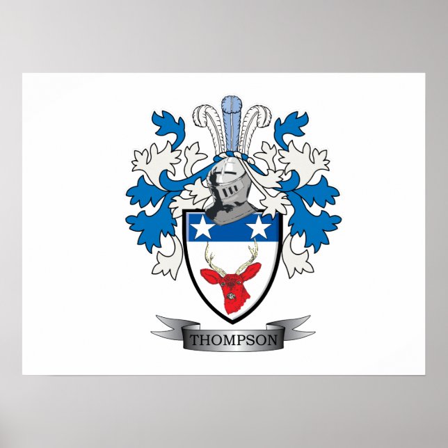 Thompson Family Crest Jackar av Arm Poster (Framsidan)
