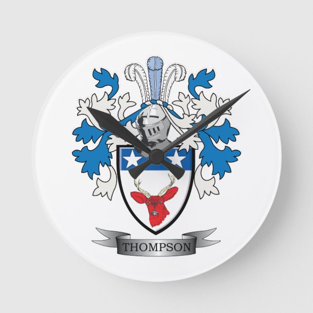 Thompson Family Crest Jackar av Arm Rund Klocka (Framsida)
