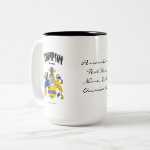 Thompson Family Crest, Translation & Meaning Två-Tonad Mugg