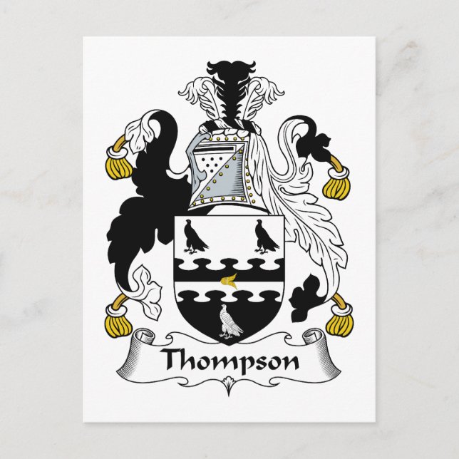 Thompson Family Crest Vykort (Framsida)