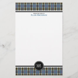 Thompson Klan Blue Formal Dress Tartan Monogram Brevpapper