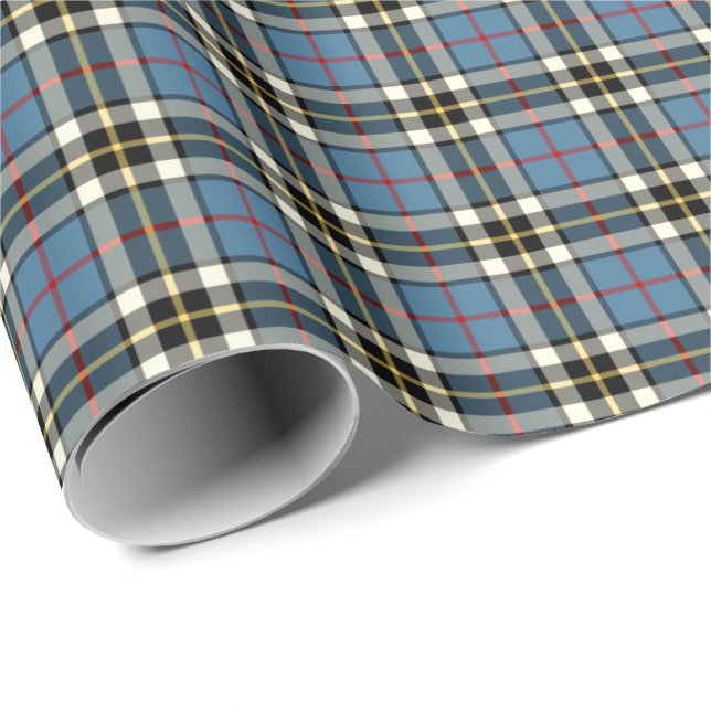 Thompson Klan Blue Formal Dress Tartan Presentpapper (Rullad Hörn)