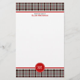 Thompson Klan Grått Formal Dress Tartan Monogram Brevpapper