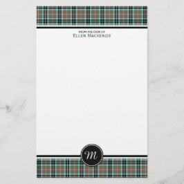 Thompson Klan Hunting Tartan Monogram Brevpapper