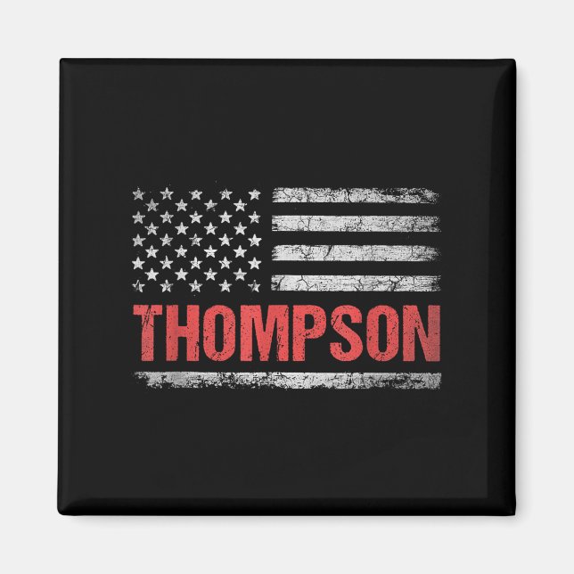 Thompson Namn American Flagga - Thompson Efternamn Magnet (Framsidan)