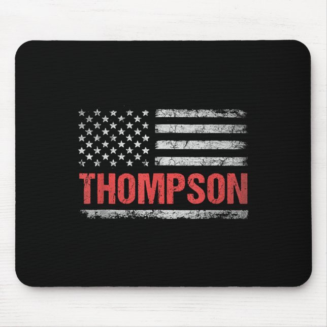 Thompson Namn American Flagga - Thompson Efternamn Musmatta (Framsidan)