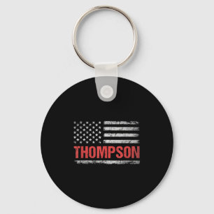 Thompson Namn American Flagga - Thompson Efternamn Nyckelring