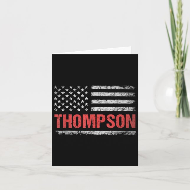 Thompson Namn Amerikansk Flagga - Thompson Efterna Kort (Framsida)