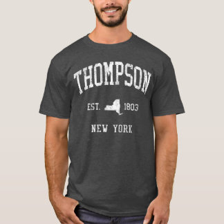 Thompson NY J01 Vintage Atletisk Sport Design kul T Shirt