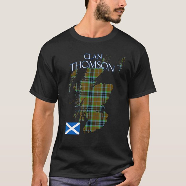 Thompson Scottish Klan Tartan Scotland T Shirt (Framsida)