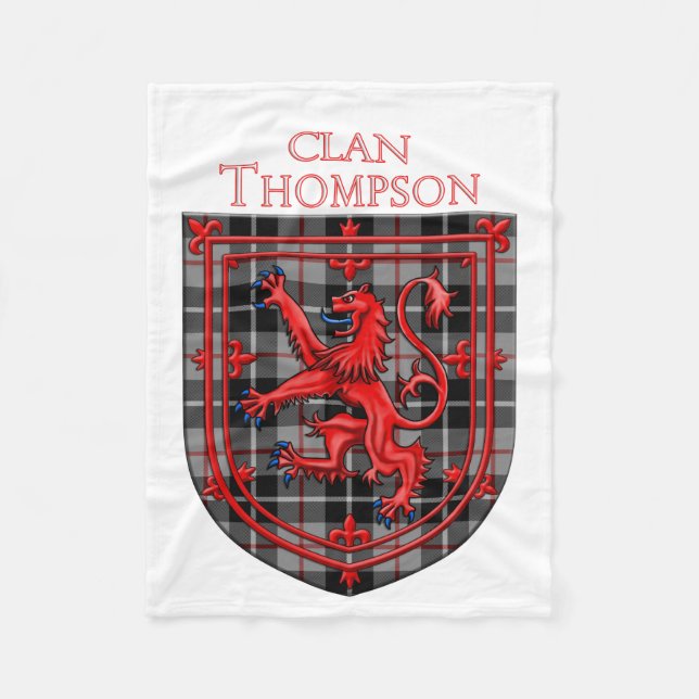 Thompson Tartan Scottish Plaid Lion Rampant Fleecefilt (Framsidan)