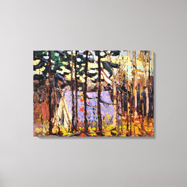 Thomson - Artists Camp, Canoe Sjö Canvastryck (Framsida)