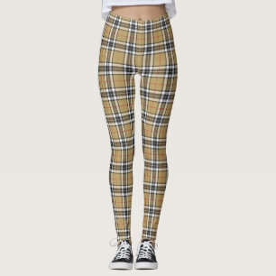 Thomson Camel Tartan Plaid Mönster Mindre Leggings
