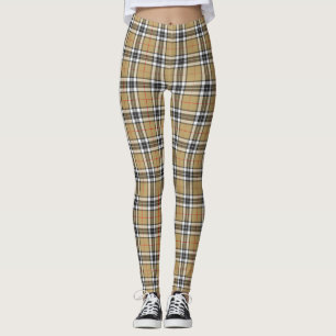 Thomson Camel Tartan Plaid Mönster Mindre Leggings