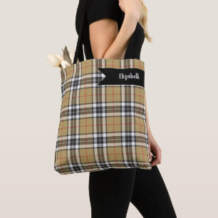 Thomson Camel Tartan Plaid Mönster Mode Tygkasse