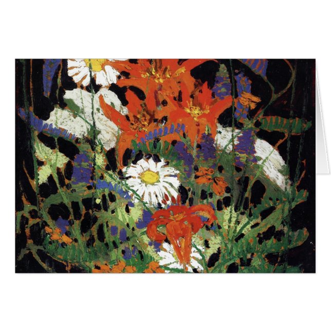 Thomson - Marguerites, Wood Lilies och Vetch Hälsningskort (Framsidan Horizontal)