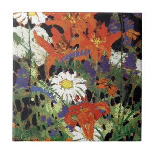 Thomson - Marguerites, Wood Lilies och Vetch Kakelplatta