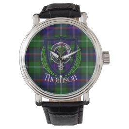 Thomson Scottish Clan Tartan & Crest Armbandsur