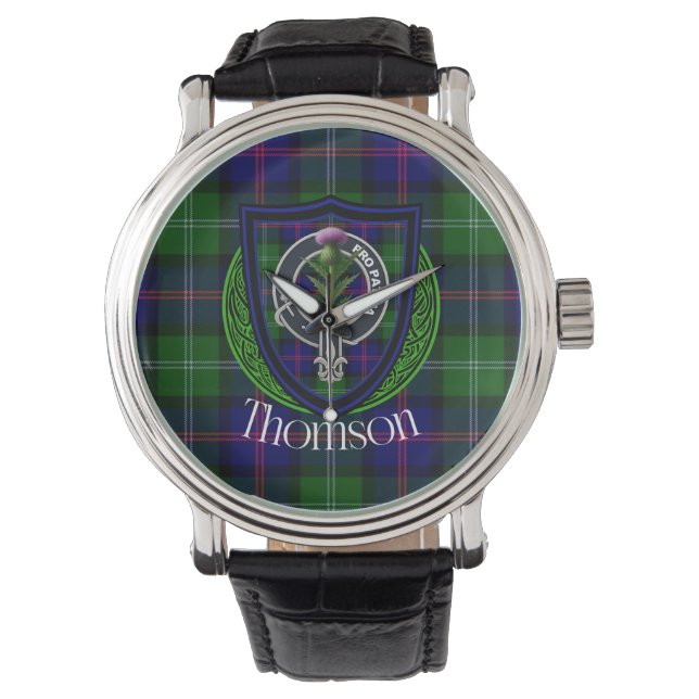Thomson Scottish Clan Tartan & Crest Armbandsur (Framsida)